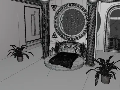 Classic Royal Bedroom Design for Blender 3D model