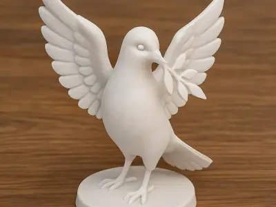 Dove with Olive Branch 3D print model