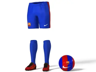 European Fotball Player Clothes Low-poly 3D model