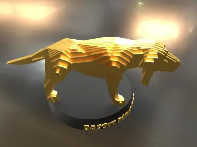 Parametric Asia Basset Hound Dog Low-poly 3D model