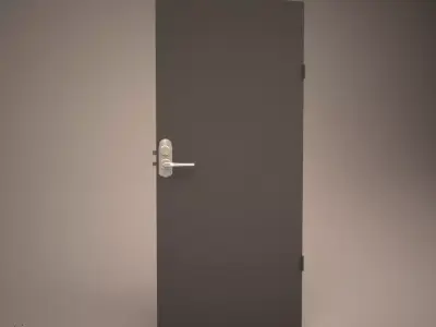 Door with handel Free 3D model