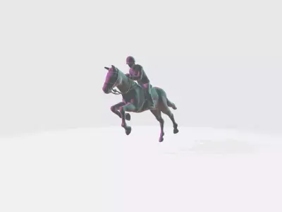 Horse and Rider in jumping pose I 3D Print ready model 3D print model
