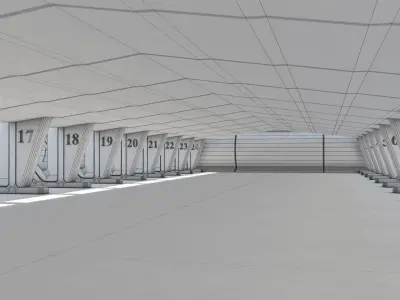 Hangar Studio Gallery Low-poly 3D model