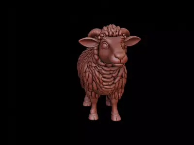 Sheep Animal Sculpture 3D print model get