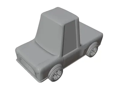  Stylish 3D Mini Pickup Truck   Game-Ready  Low-poly 3D model