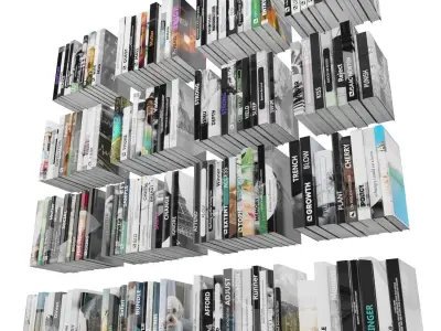 Books 150 pieces 4-8-1 Low-poly 3D model