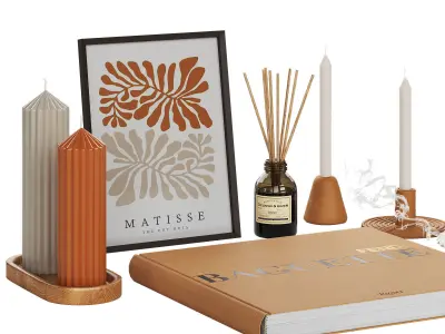 Autumn Orange Decorative Set 3D model