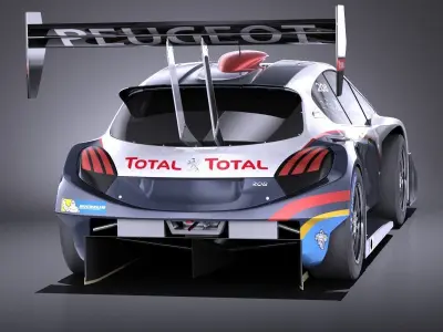 Peugeot 208 T16 Pikes Peak 2013 VRAY 3D model