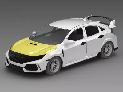 CIVIC TYPE R FK8 Hood Exterior Surface Model - 3D Laser-Scanned 3D model