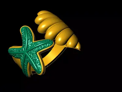 Shell  Star Ring 3D print model