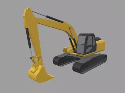 Low Poly Excavator 01 Low-poly 3D model