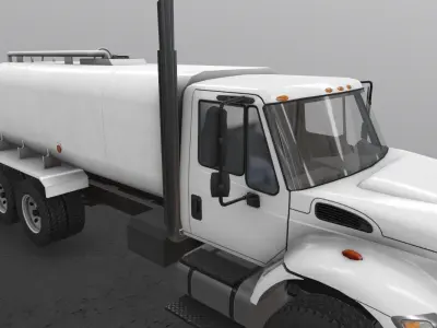 Tanker Truck International 7400 Low-poly 3D model