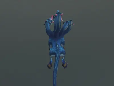 Multi Head Snake Dragon Low-poly 3D model