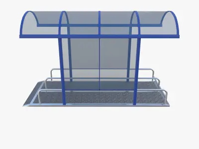 Shopping cart bay v1 Low-poly 3D model