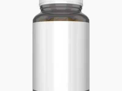 Bottle 3D Model mockup of empty pill bottles 3D model