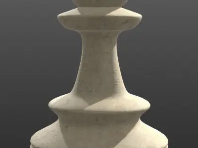3 Chess Pawn 4K PBR Low-poly 3D model