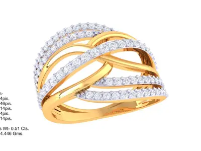 Ladies diamond ring 3D print model 6