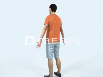 Jest 01E Animated Rigged Summer Casual Man Low-poly 3D model