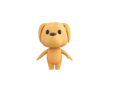 Character207 Golden Retriever Dog 3D model