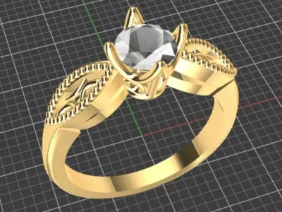 Engagement ring Free 3D print model 3