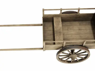 The cart wooden wagon 3D model