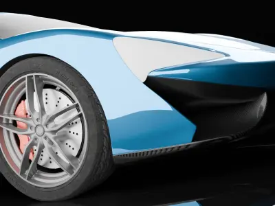 McLaren 750s spider 2024 in parking lot Low-poly 3D model