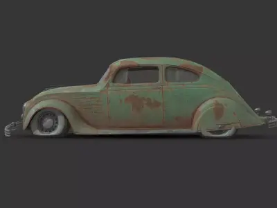 Abandoned Car - Chrysler Imperial Airflow Low-poly 3D model