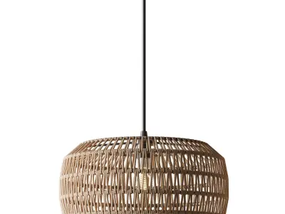Handmade Woven Rattan Decorative Chandelier 3D model