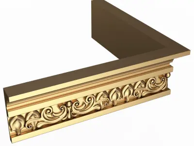 Cornice Decoration Molding 012 270 Degree Low-poly 3D model
