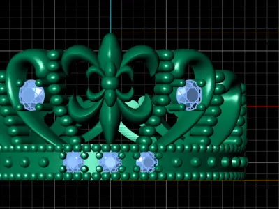 ruby gold ring 3D printable model  3D print model