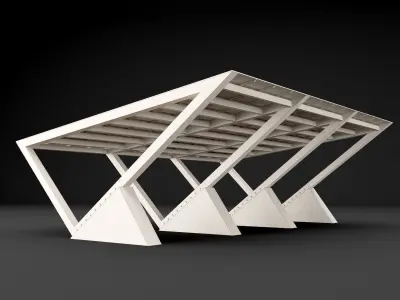 Metall carport 3 3D model