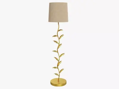 Floor lamp decorated with leaves with shade  3D model