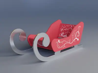 Christmas balls and christmas sleigh 3D Model Collection