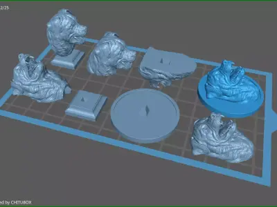 Barking Rottweiler Bust 3D print model