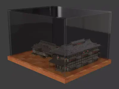 Chinese house figure  Low-poly 3D model