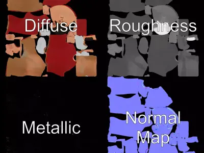 Casual Outfit Red Sweater model pack Low-poly 3D model