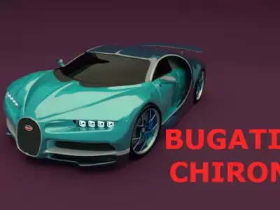 Bugatti Chiron Low-poly 3D model