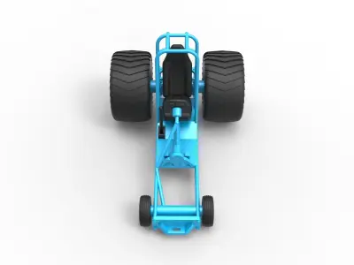 Chassis of Mini Rod pulling tractor Scale 1 to 25 3D print model