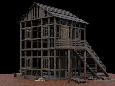 Medieval Village Asset 25- 4K Textures Game Ready Low-poly 3D model