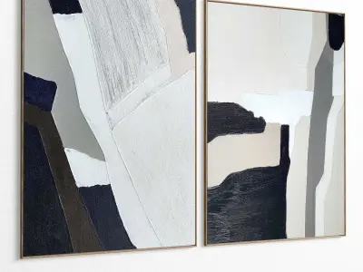 Plaster Two Photo Frame 372 Low-poly 3D model