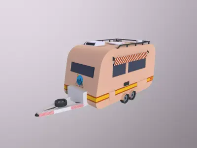 Lowpoly Trailer Low-poly 3D model