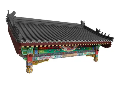 Chinese eaves Low-poly 3D model