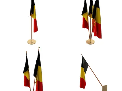 Belgium Flag Pack 3D model