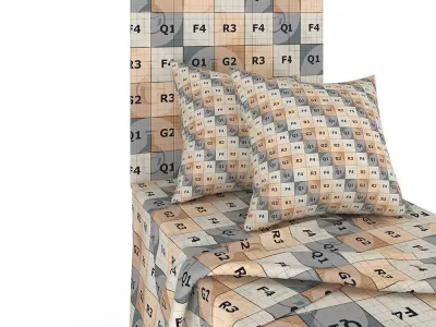 Blanket and Pillows on Window 3D model