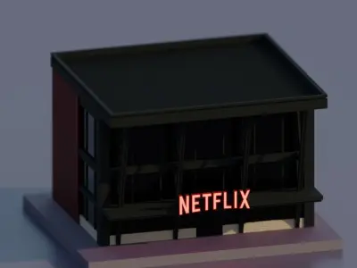 Netflix Movie Theater Low-poly 3D model