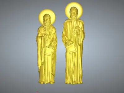 St  Moses the Black and St  Esizoros 3D print model