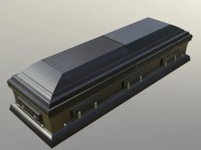 Casket Black - Unity - HDRP - UE4 Low-poly 3D model