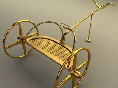 Chariot gold wheelbarrow - gold wheelbarrow 3D model