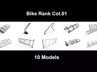 Bike Rack Col01  - 10 Models 3D Model Pack