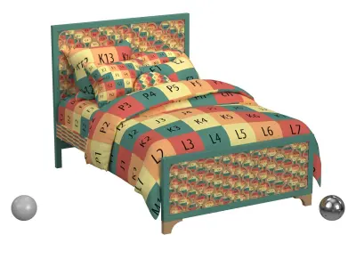 My Home Furnishings Amanda Engineered Hard Wood Full Panel Bed  3D model
